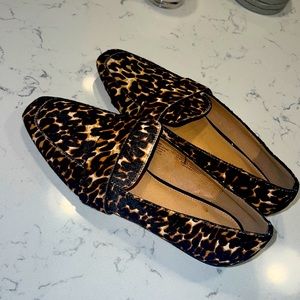 Halogen Womens Slip On Flats Cushioned Real Cow Fur